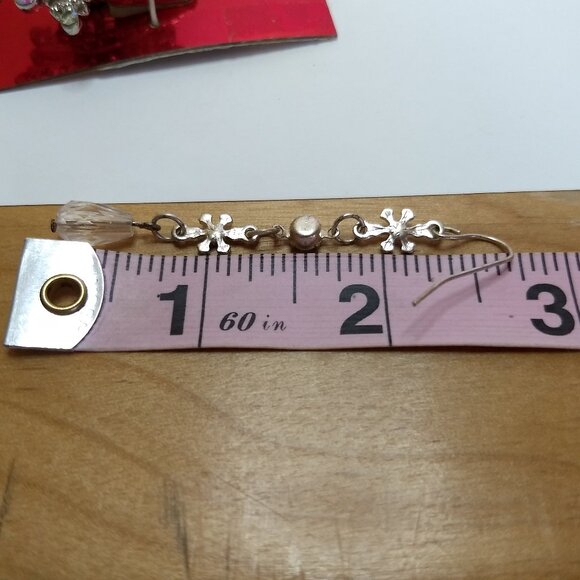 Happy Holidays Snowflake Elastic Ring Earring Lot Angel Snowflake Holiday - Picture 9 of 11